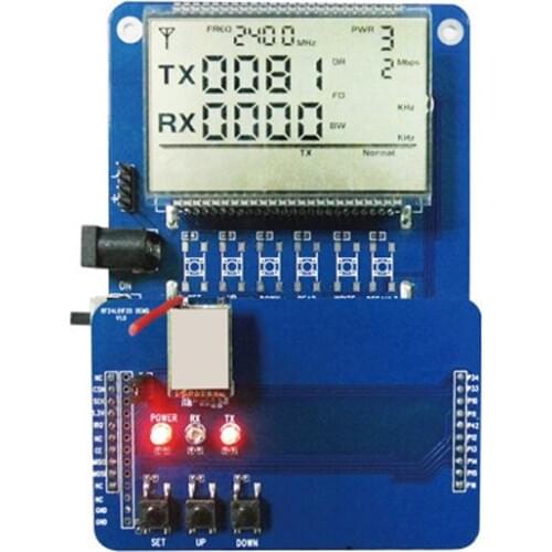 2Pcs 2.4G Demo Board +2Pcs RF2401F20 Wireless RF Module | LCD Display Demo Board for NiceRF 2.4G RF Module