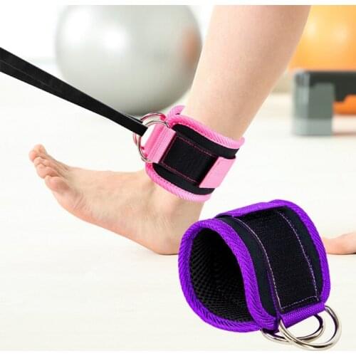 2021 1 Piece Sport Ankle Straps Padded D-ring Ankle Cuffs for Gym Workouts Cable Machines Leg Exercises Adjustable Ankle Support