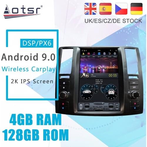 Android 9 PX6 Tesla Styel For Infiniti FX45 FX25 FX35 FX37 2004+ Auto Radio Stereo Car DVD Multimedia Player GPS Navigation Unit