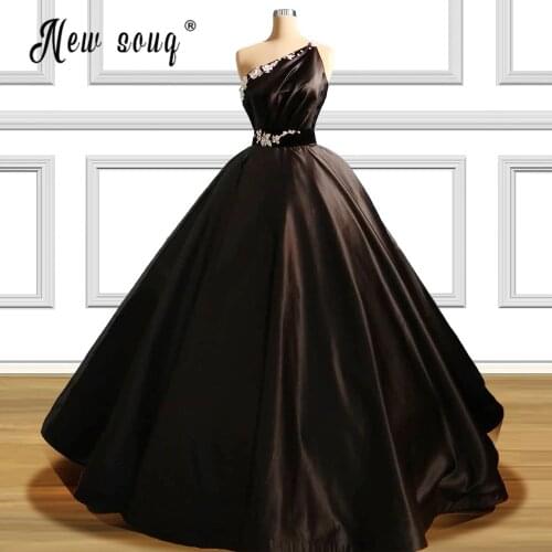 Black One shoulder Wedding Dresses 2021 Ball Gown Satin Zipper Vestido de Noiva Custom Made Prom Dress Robe de Mariee