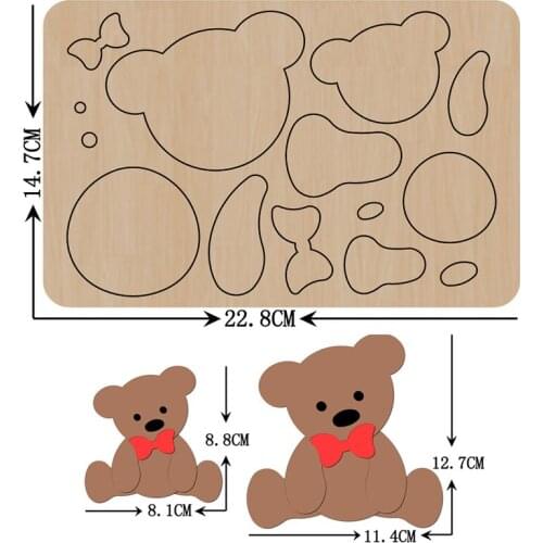 Cute Bear Animal Wooden Cut Dies Xmas Cutting Wood Dies For DIY Clothing/Headwear/Pendants/Keychains Accessories Mould 2021 New