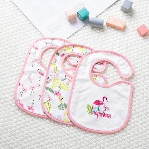 Baby Bib Soft Cotton Fabric Men and Women Baby Feeding Scarf Waterproof Saliva Towel Baby Supplies 3pcs/set of Cute Cartoon