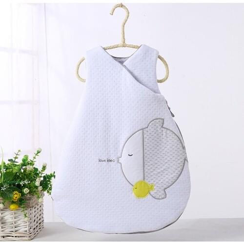 Newborn sleeveless infant sleeping bags soft kids winter warm thick cotton quilt sleeping bag long zipper
