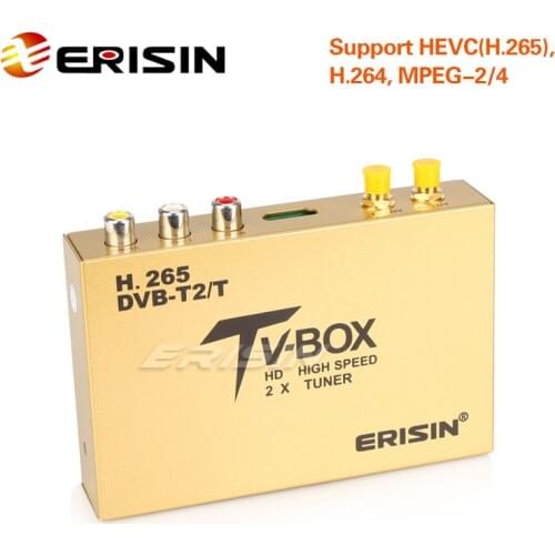 Erisin ES338 Car Mobile Digitale HDTV DVB-T2 Receiver HEVC H.265 H.264 HDMI-compatible USB 160km/h