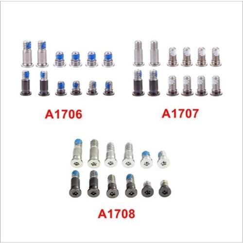 Faishao 10Sets Bottom Case Cover Screws Silver & Space Grey For Apple MacBook Pro Retina 13" 15" A1706 A1989 A1707 A1990 A1708