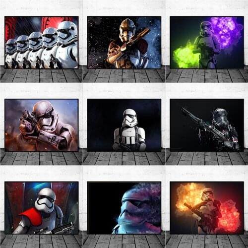 Disney movie Star Wars Canvas Painting Soldier Retro Art Posters and Prints Wall Art Picture for Home Kids Room Decor Cuadros