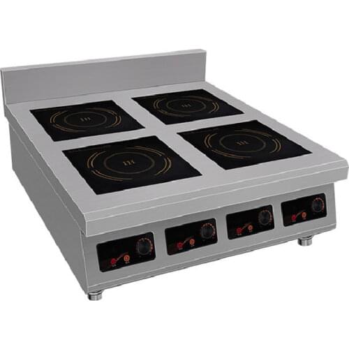 Stainless steel square head table type induction cooker commercial four head induction cooker independently controls high power