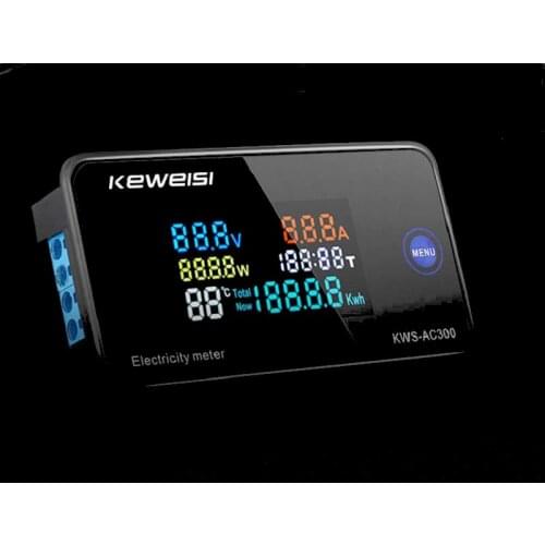 KWS-AC300 Voltmeter Ammeter KWS Power Energy Meter AC 50-300V LED AC Wattmeter Electricity meter with Reset Function 0-100A