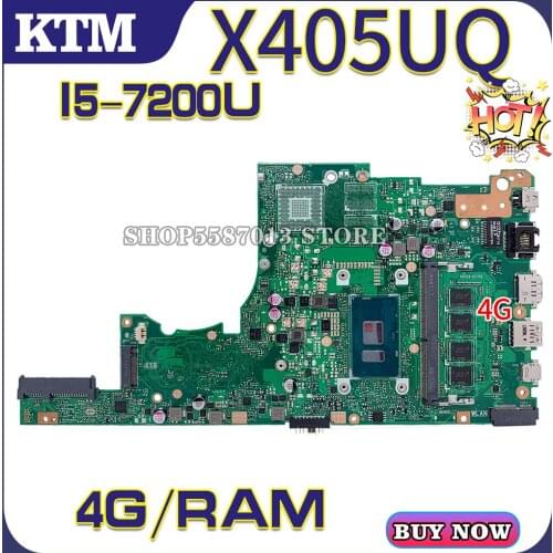 X405UQ for ASUS ZenBook X405U S4000U S4100U X405UF X405UR X405UQR laptop motherboard mainboard test OK I5-7200U cpu 4G RAM