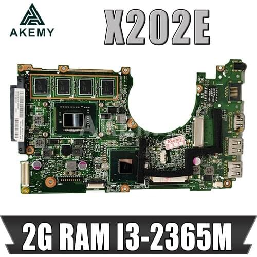X202E Laptop motherboard For Asus X202E X202EV X202EP X201E S200E X201EP Test original mainboard 2G RAM I3-2365 CPU
