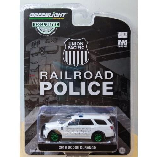 1/64 GreenLight 2018 Dodge Durango, Union Pacific Railroad Police Green version Collection of die-cast alloy car models