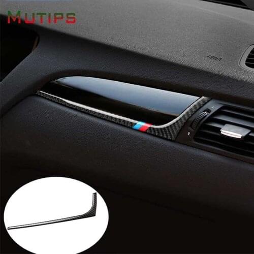 Mutips Car Dashboard Decoration Strip Carbon Fiber Stickers Trim Interior Accessories Auto For BMW X3 F25 X4 F26 2011-2017