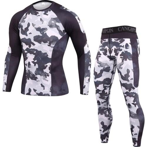 Mens Sports Sportswear Compression Suits Breathable Gym Clothes Man Sports Joggers Training Gym Fitness Tracksuit Running Sets