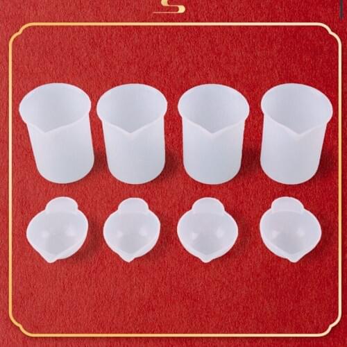 100 ml Silicone Measuring Cups Tools Kit, Graduated Plastic Silicone Measuring Cups Jewelry Making