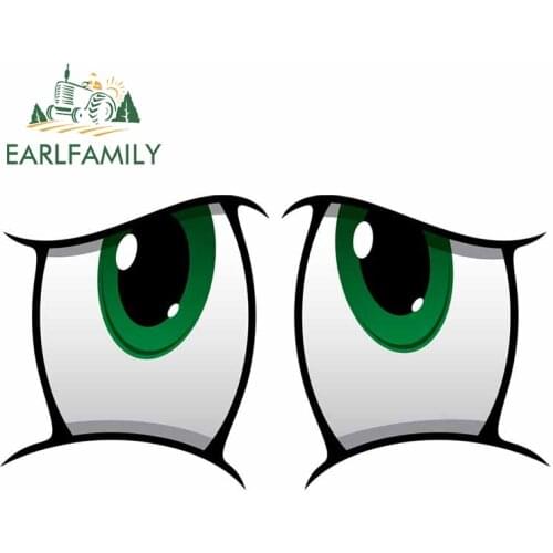 EARLFAMILY 13cm x 7.1cm for Eye Cartoon Vinyl Car Stickers Occlusion Scratch Waterproof Window Trunk Windshield JDM Decal