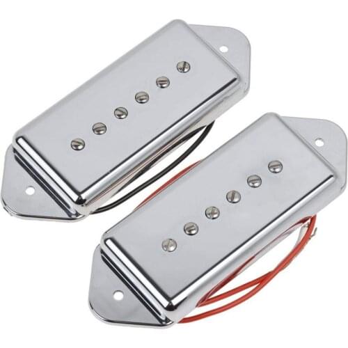 NEW 2 Pcs P90 Dog Ear Style Single Coil Pickups (Neck & Bridge) for Electric Guitar Silver