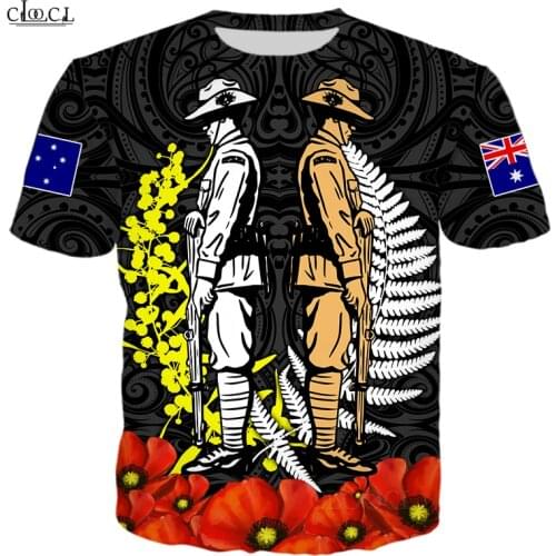 CLOOCL Newest Popular Anzac Day 3D Printed Mens T Shirt Harajuku Summer Short Sleeve Casual Unisex Tops Drop Shipping