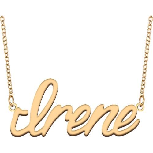 Irene Name Necklace for Women Stainless Steel Jewelry 18k Gold Plated Nameplate Pendant Femme Mother Girlfriend Gift