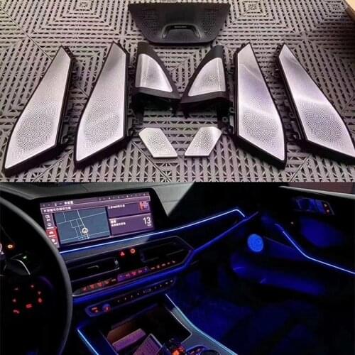 Fit for BMW X5 G05 X7 G07 Ambient Light Luminous Lamps Car LED Glow Tweeter Cover Lighting Trim Speaker Decorative Horn Panel