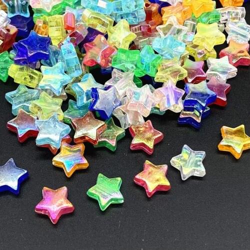 11x4mm Transparent AB Charm Star Shape Acrylic Beads Loose Spacer Beads Jewelry Makeing DIY Handmade Bracelet