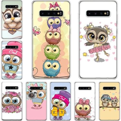 Cute Owl Hearts Lover Christmas Phone Case For Samsung Galaxy A71 A70 A51 A50 A41 A40 A30 A21 A10 A01 A90 A20S A20E A10S M30S A6