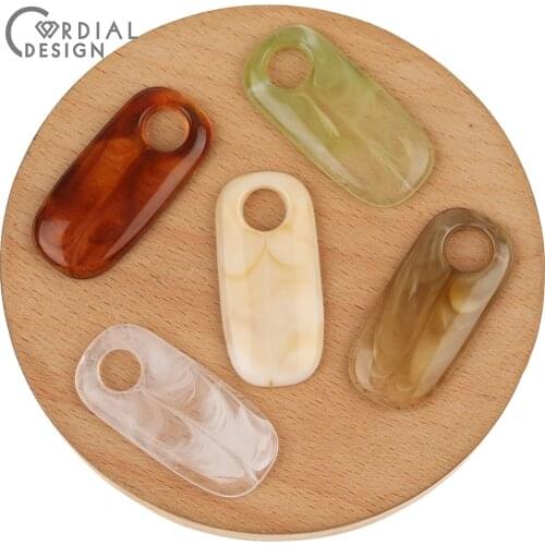 Cordial Design 100Pcs 19*40MM Acrylic Bead/Hand Made/Jewelry Findings & Components/Oval Shape/Earrings Accessories/DIY Making