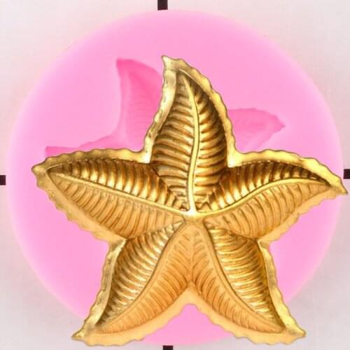 Starfish Fondant Silicone Mold Polymer Clay Candy Resin Molds Cupcake Topper Mould Chocolate Cake Decoration Tools
