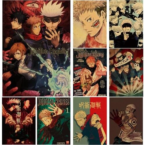 Japanese Anime Jujutsu Kaisen Vintage Wall Art Canvas Painting Nordic Posters And Prints Wall Pictures For Living Room Decor