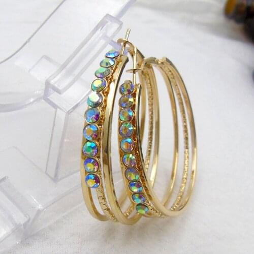 Shiny Earrings for women gold color earring 2018 metal earing Hanging fashion jewelry trend silver earrings