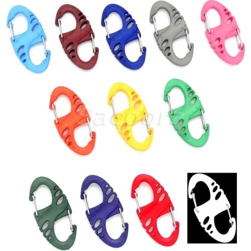 120pcs Colorful Plastic S Hook Carabiner Clips For Paracord Survival Bracelet/Keychain 12 Colors