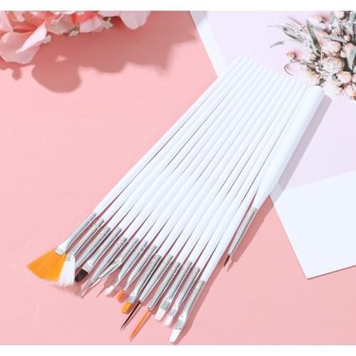 15Pcs Nail Pens UV Gel Design Painting Art Brush Set for Salon Manicure DIY Tool