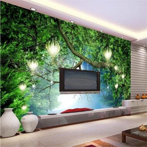 Beibehang 3d wall murals wallpaper HD dream forest backdrop murals TV backdrop wallpaper living room bedroom waterfall murals