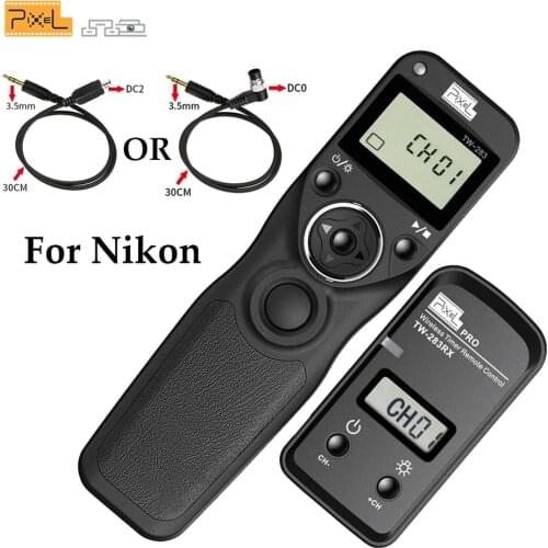 Pixel TW283 TW-283/DC0 Wireless Timer Remote Shutter Release + DC2 Control Cable For Nikon D3100 D7100 D7000 D5100 D5000 Cameras