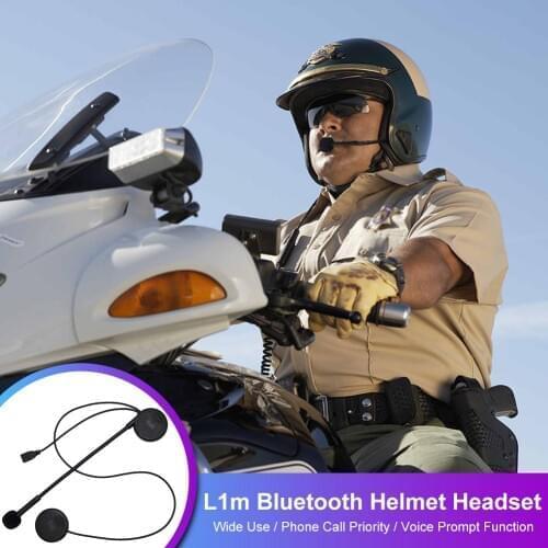 Intercom L1M Ultra-thin Motorcycle Helmet Wireless Bluetooth Headset Earphone Helmet Speaker with Sponge Microphone