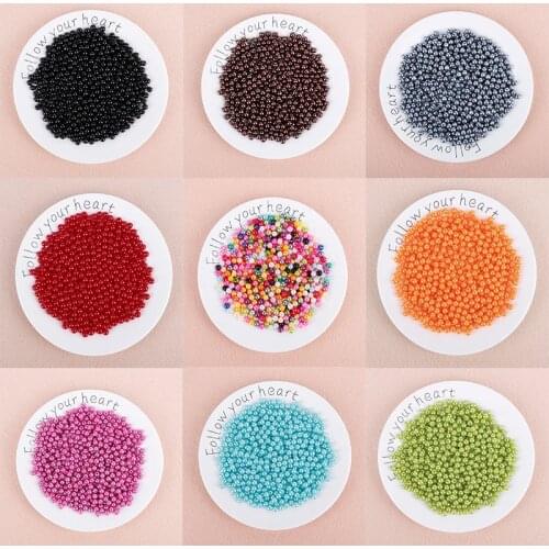 New 100-1000PCS With Hole ABS Imitation Pearl Beads 4/6/8/10MM Round Plastic Acrylic Spacer Bead for DIY Jewelry Making Findings