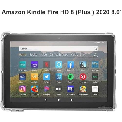 Tablet Case For Amazon Fire HD 8 2020 10th Gen 8.0" Silicone TPU For Amazon Fire HD8 Plus 10th Generation Clear Shockproof Coque