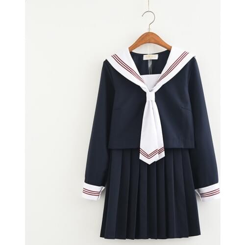 Black jk uniform Sailor Suit COS School Wear Women School Uniform Soft Punk Lolita Magic Front Halloween Fashion costumes