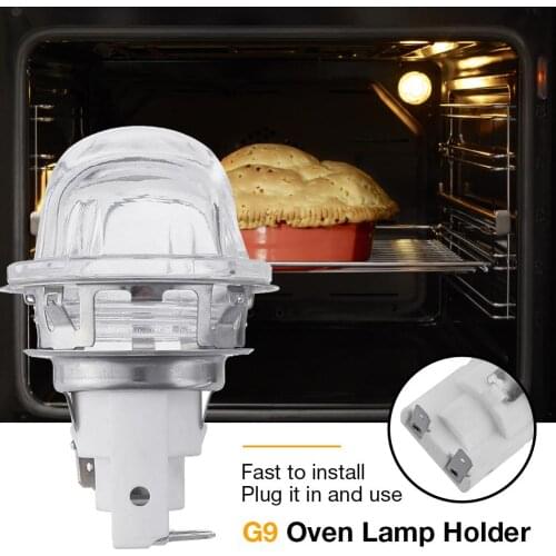 110V / 220V G9 Oven Lamp Base High Temperature Resistant Oven Lamp Holder Light Socket Supports For G9 Halogen Bulbs