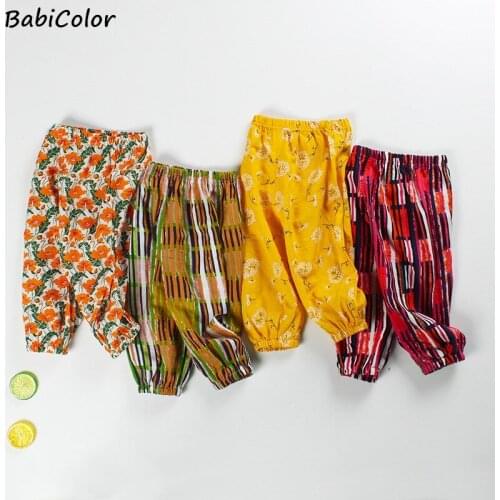Summer Girls Legging Spring Children Slim Trousers Sweet Baby Girl Printed Pants Children Clothing