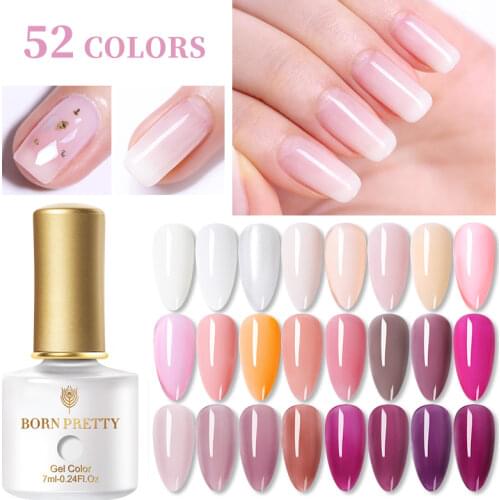 BORN PRETTY Opal Jelly Gel Polish 52 Colors Pink Jelly Soak Off UV Gel Base Coat No Wipe Top Coat Cat Magnet Nail Art Varnish