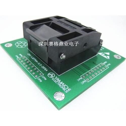 IC51-0644-807 LQFP64 QFP64 IC for AT91SAM7S64 Burn-in Socket gold plating IC testing seat Test Socket test bench