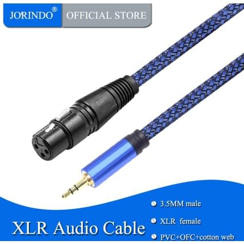 JORINDO 5M/16.4FT 3.5mm Male To XLR Audio Cable ,3.5 To XLR Stereo Audio Cable to earphone mixers microphones electric guitars