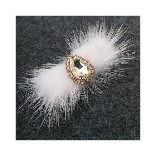New for autumn and winter! Rabbit fur decorations, beads, rhinestone DIY autumn and winter jackets sweaters, decorations