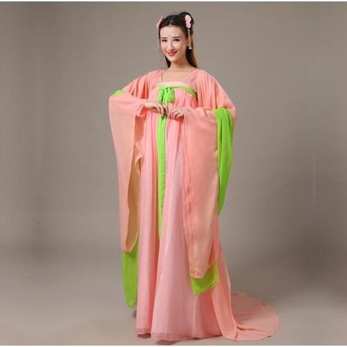 New hot fashion classical dance dress Ancient Chinese Costume Clothes Fairy Tang Suit Hanfu Fairies Chiffon Dresses