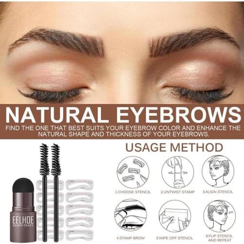 One Step Brow Stamp Shaping Kit Eyebrow Stamp Waterproof Long Stick Shape Stamp Brow Lasting Natural Contouring Professional