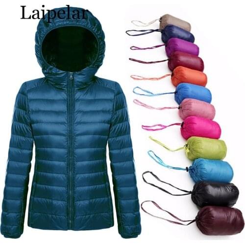 Laipelar Winter Down Jacket Women Eiderdown Outwear Winter Warm Coat Ultralight White Duck Down Coat Female Parka