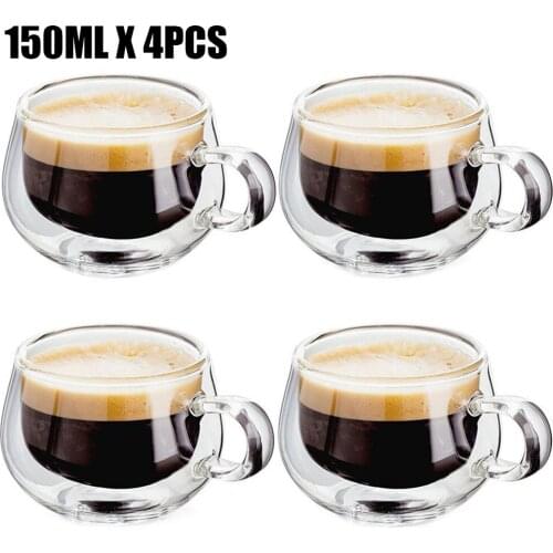 Transparent glass coffee cup milk whiskey tea beer double creative heat resistant cocktail Vodka wine mug Drinkware tumbler cups