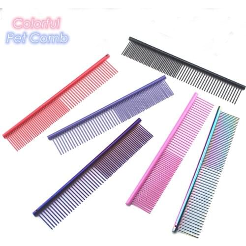 1pcs Colorful High Quality Pet Comb Steel Shedding Dog Grooming Comb Hair Remover Cat Dogs Cleaning Brush Cats Pets Acessorios