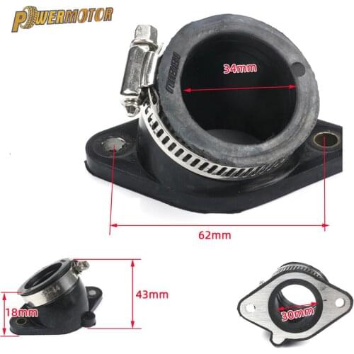 Powermotor Motorcycle Rubber Adapter Inlet Intake Pipe For KAYO T2 T4 CB250 Dirt Bike Motocross Modified PWK 28 30mm carburetor