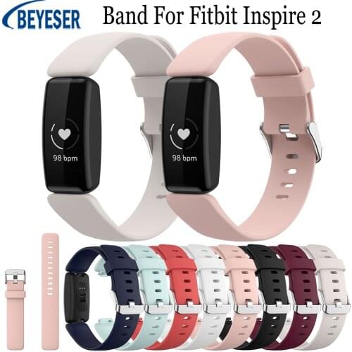 Silicone Strap Watchbands For Fitbit Inspire 2 Replacement Band For Fitbit Inspire 2 Smart Watch Bracelet Accessories Adjustable